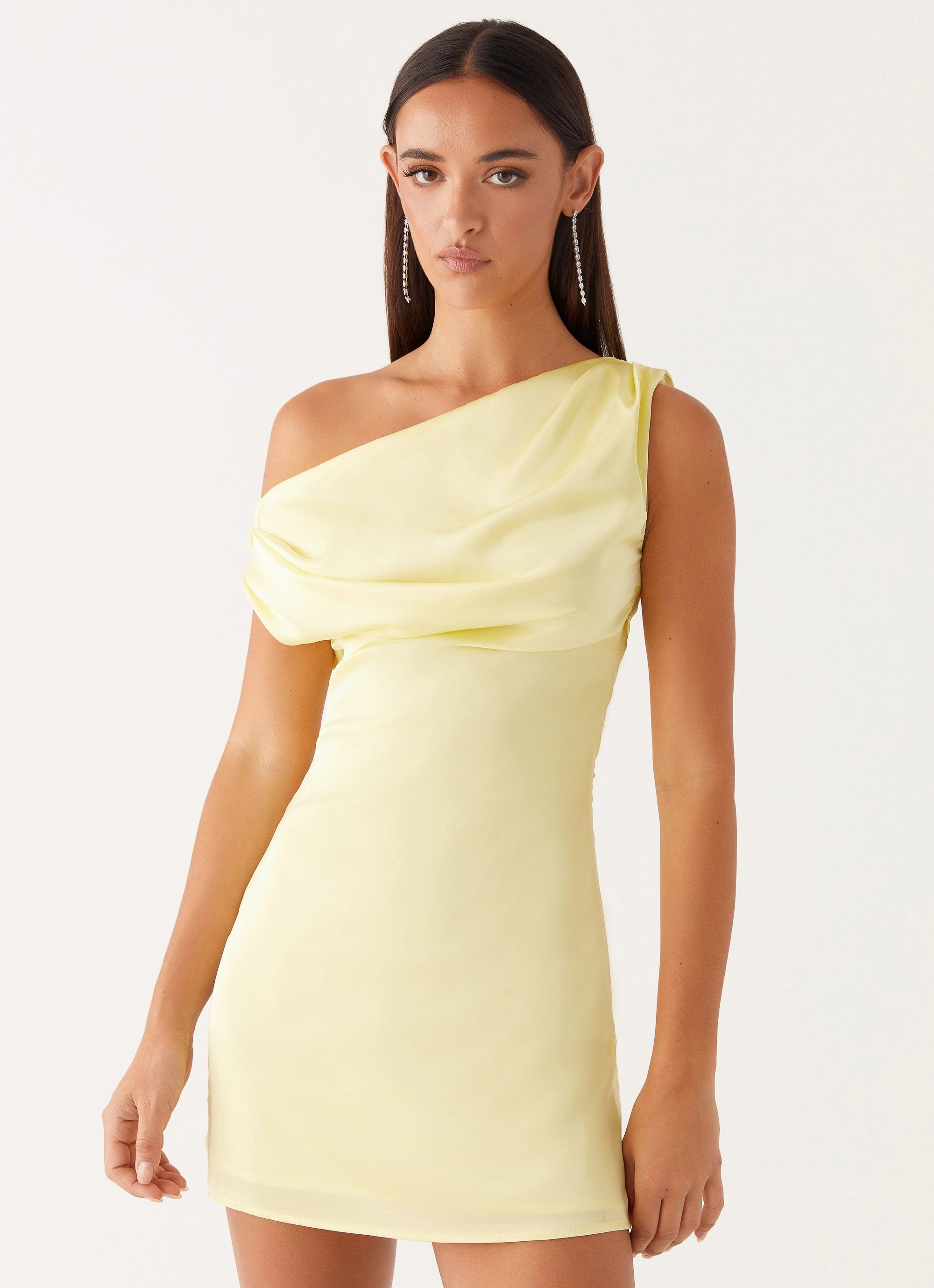 Heart Of Glass Satin Mini Dress - Yellow Boho Tone Romantic Bloom