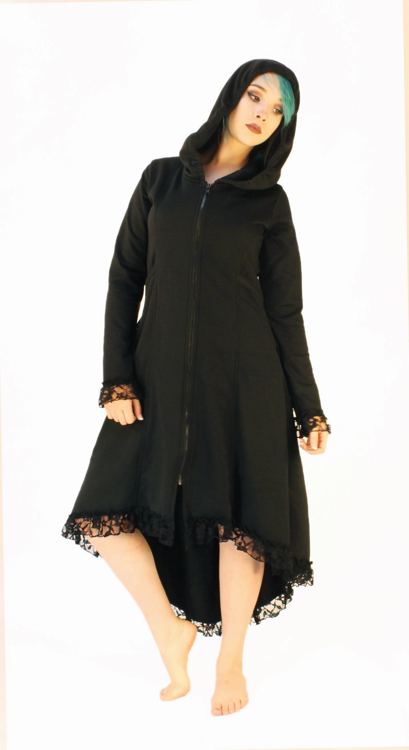 Galactic Lace Coat No Roll Collar Technology