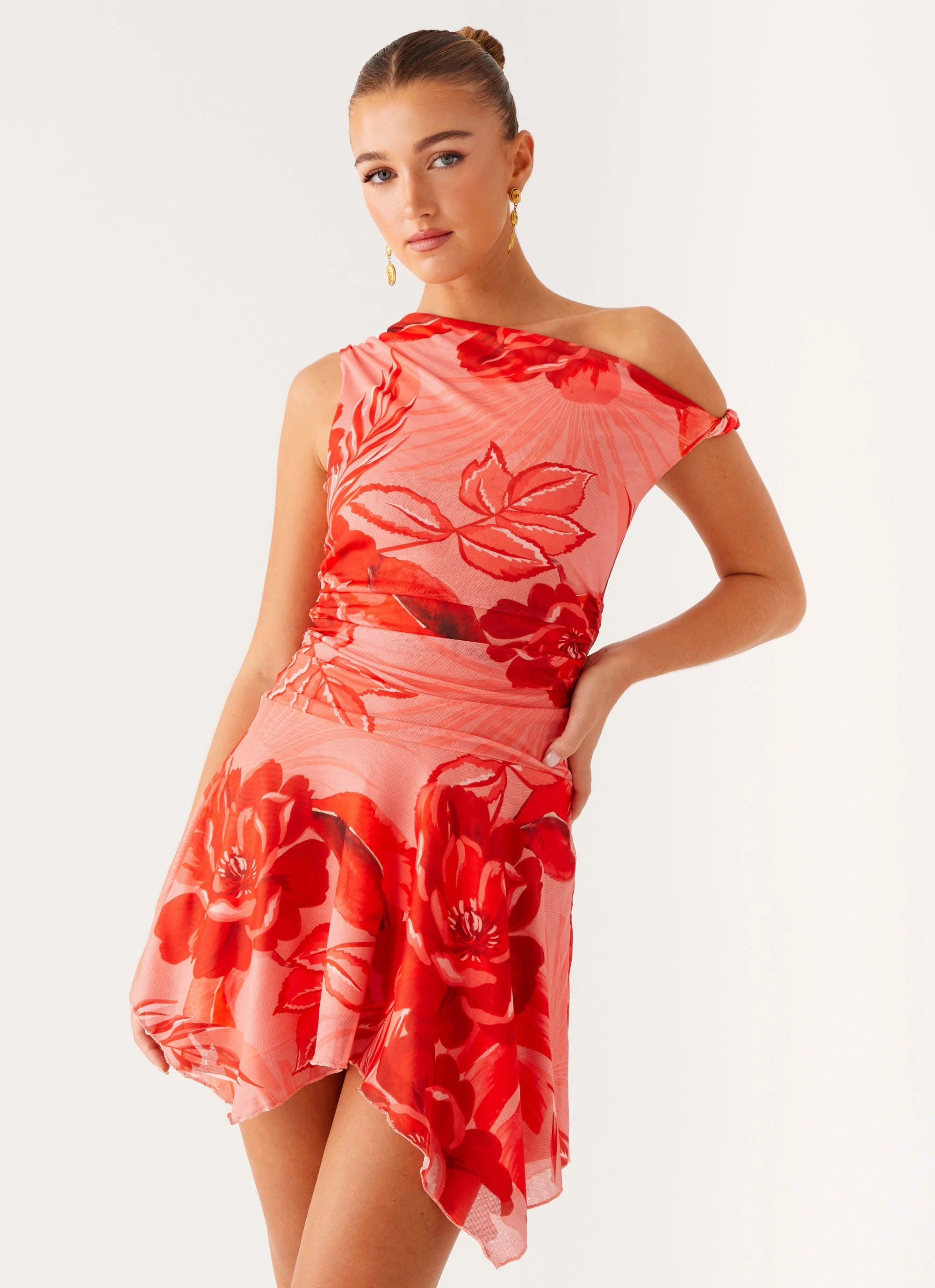 Wade Mini Dress - Sicily Sunsets Print Flattering Shape Design Comfort and Elegance
