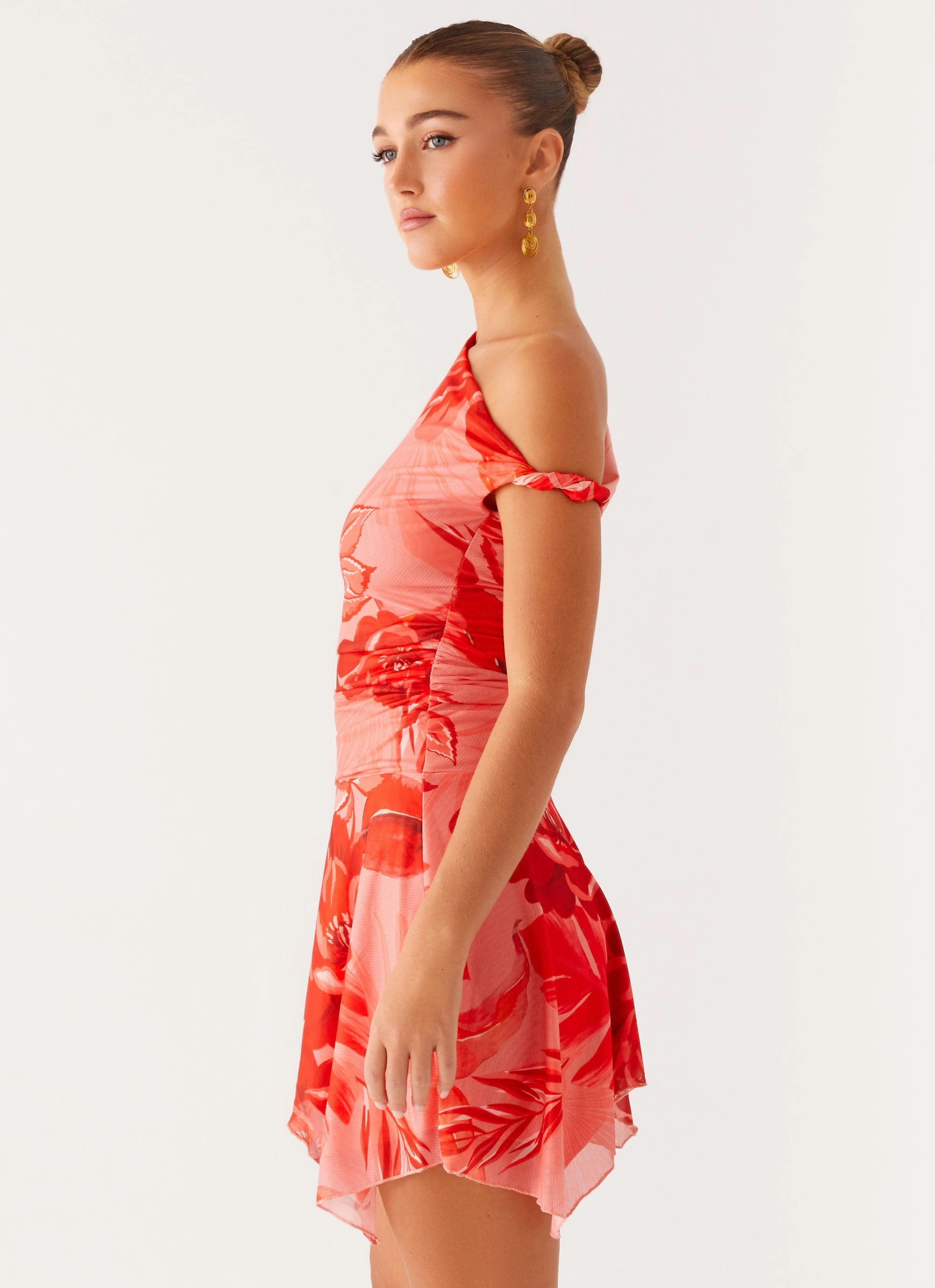 Breath Ease Flattering Wearable Wade Mini Dress - Sicily Sunsets Print