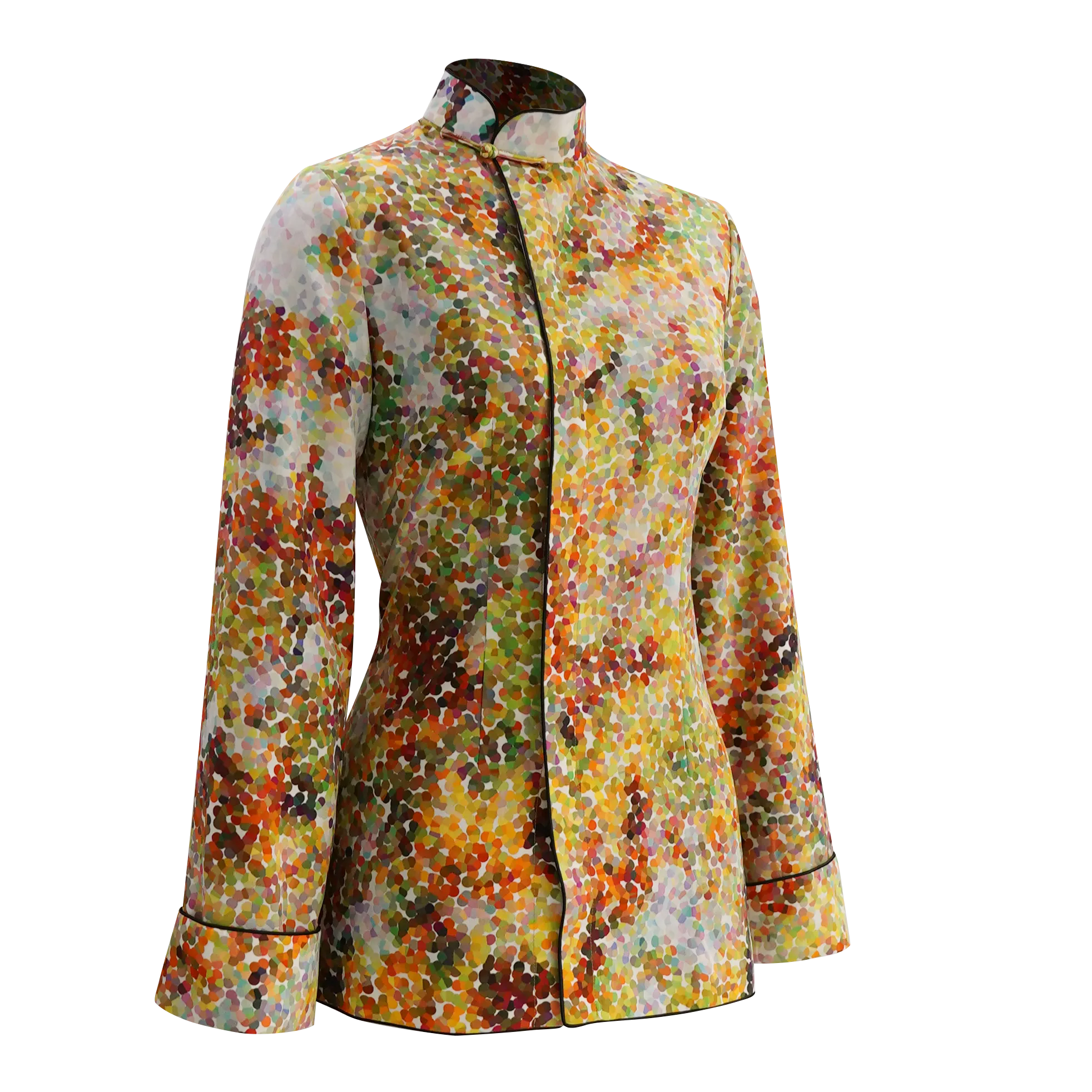 【GARDEN】100% Silk Mini Tang Jacket (slanted front Opening)