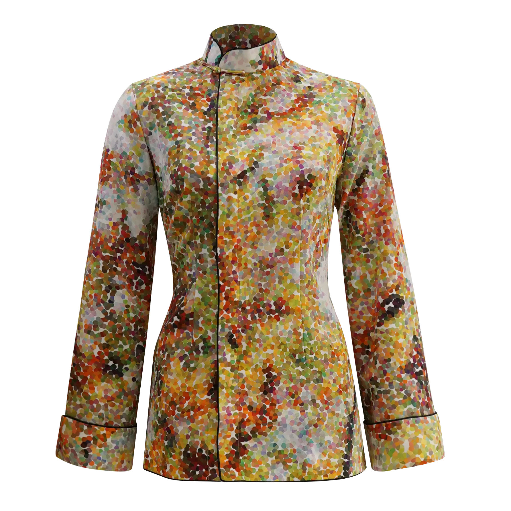 【GARDEN】100% Silk Mini Tang Jacket (slanted front Opening)