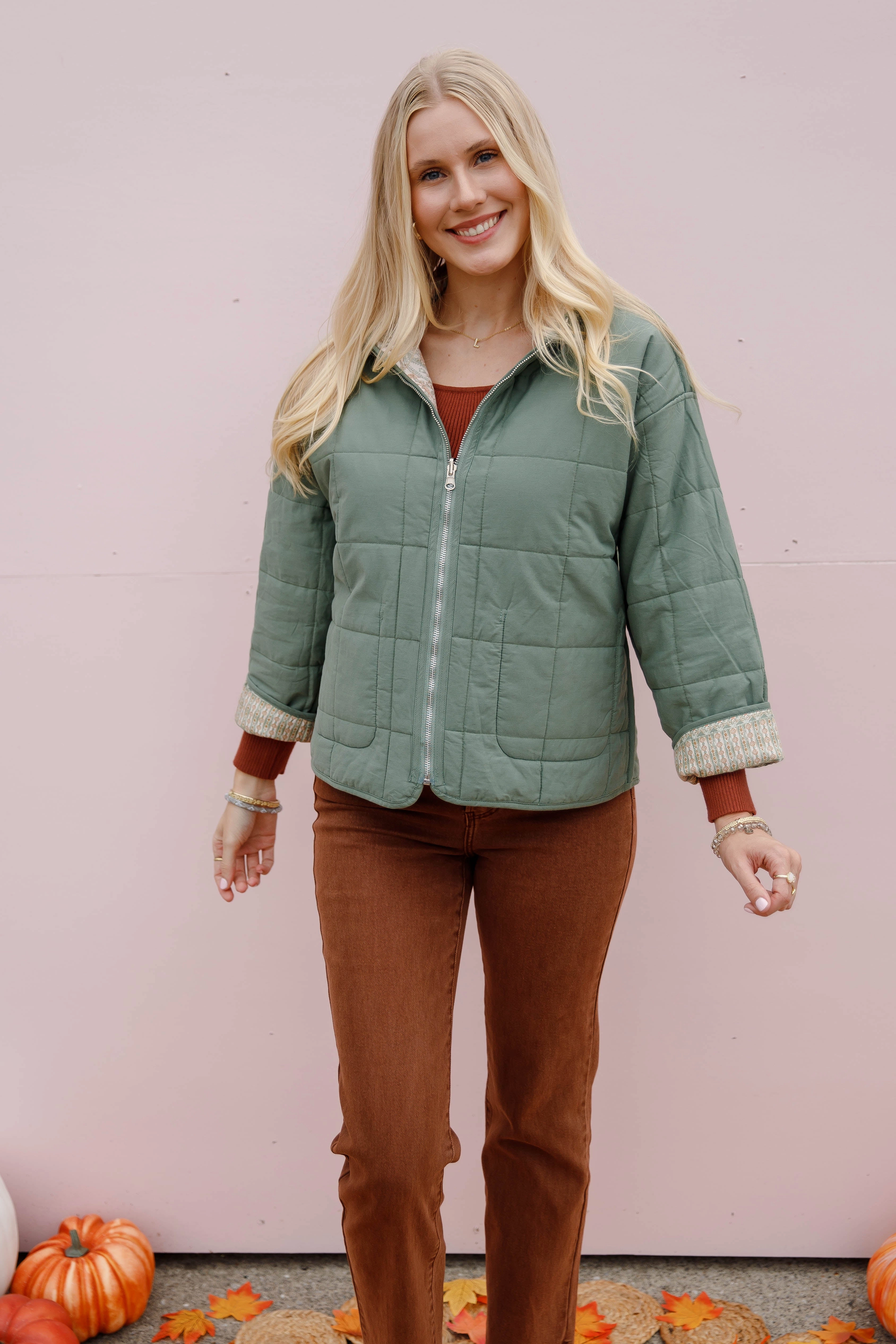 Multi Directional Zipper Placement Soft Material Gathering Up Reversible Jacket