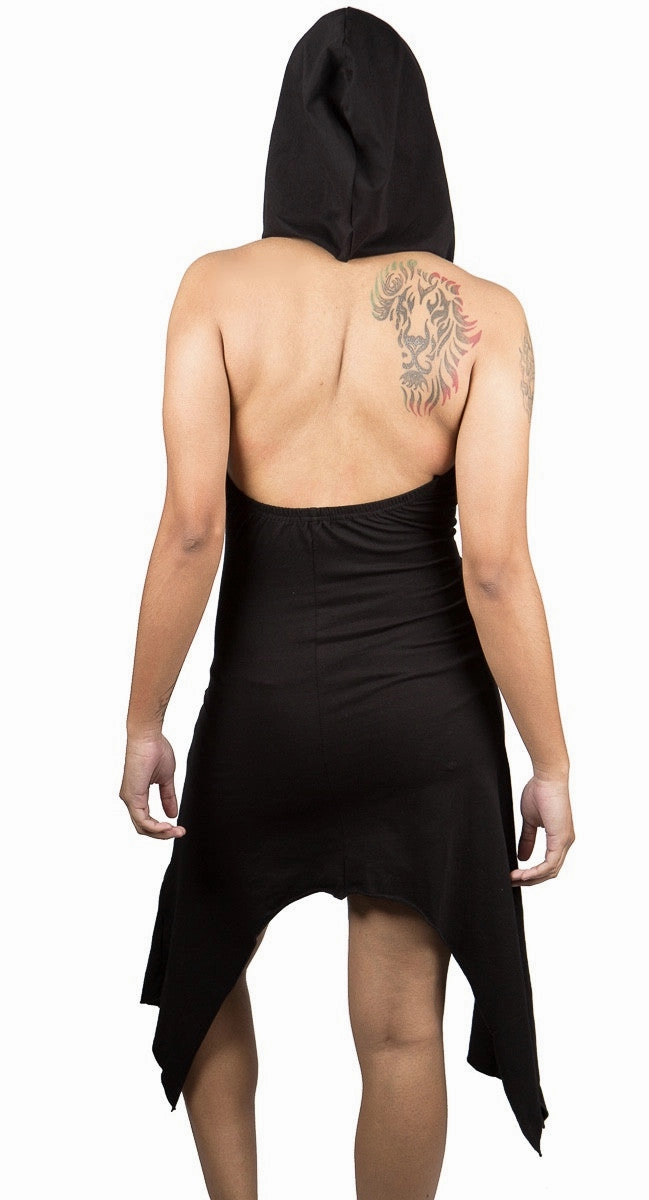 Geo Hood Dress Recycled Polyester Material