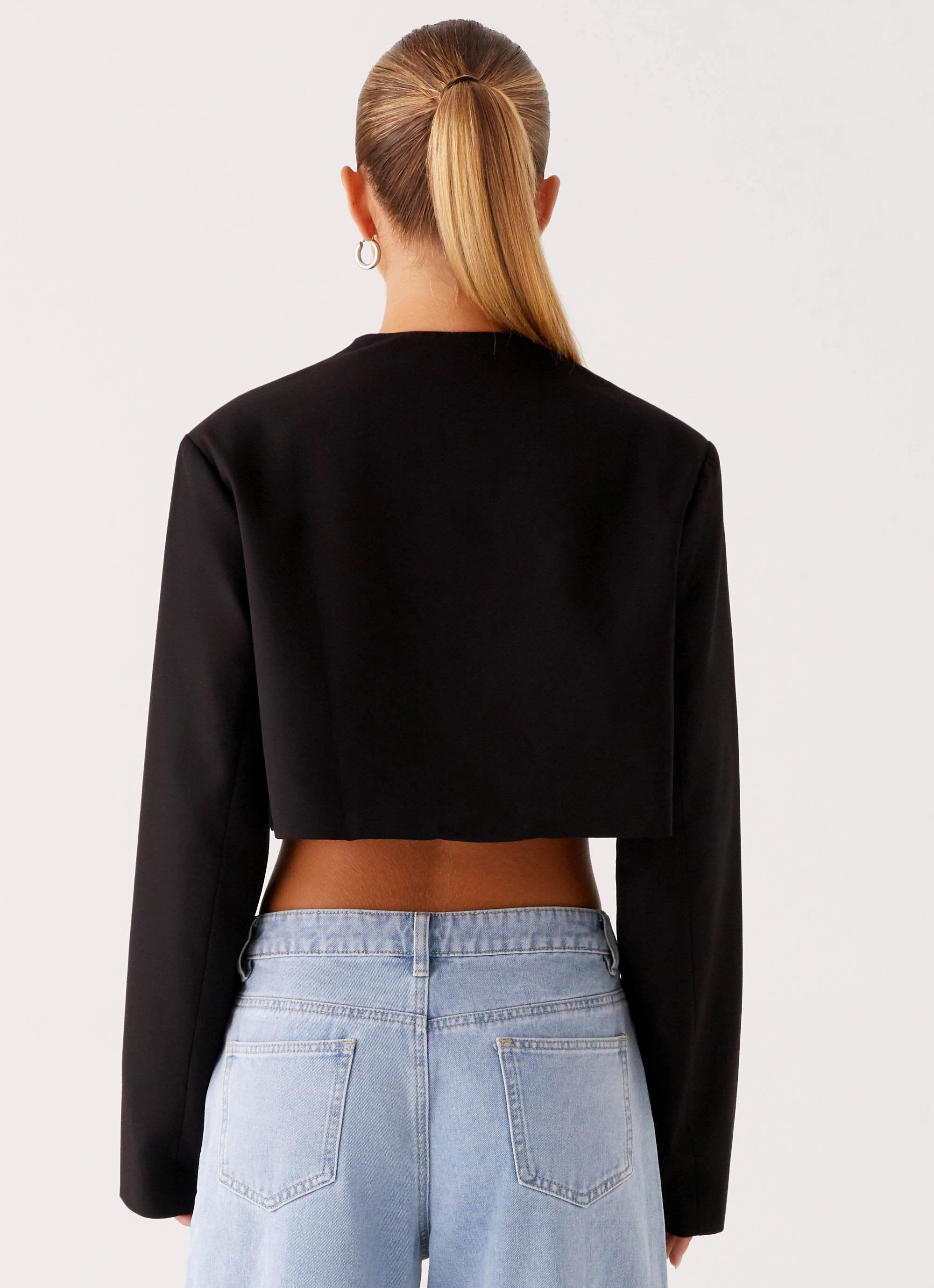 Essential Style Flexible Fit Wear Giana Cropped Blazer - Black