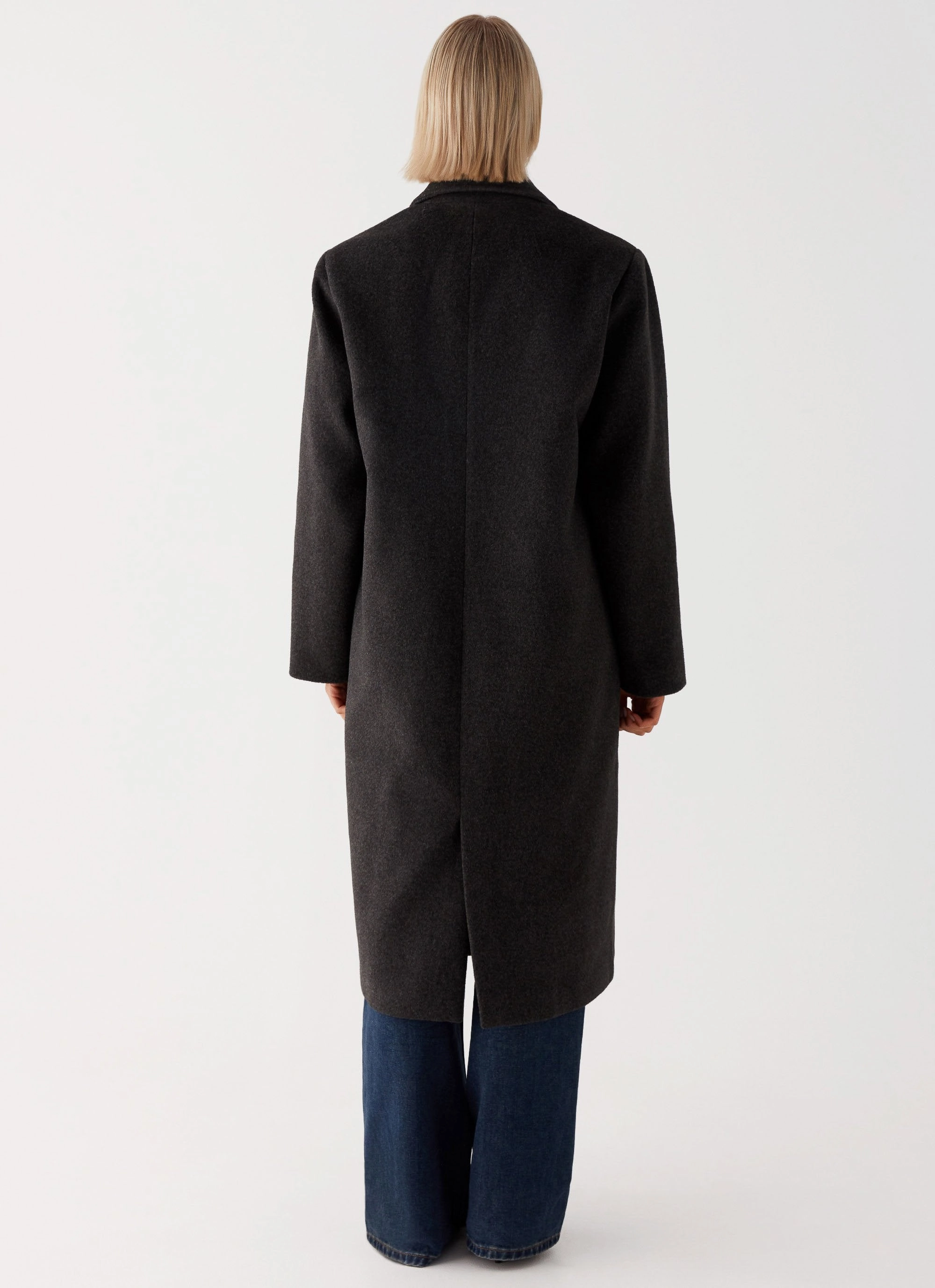 Gianni Double Breast Coat - Charcoal Light Reflective Zippers