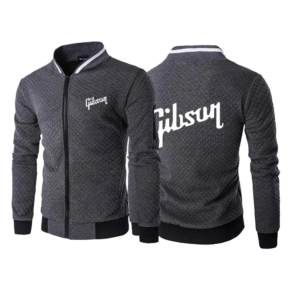 Gibson Printing Spring Autumn Men's Long Sleeve Jacket – High-Street Casual Zipper Hoody