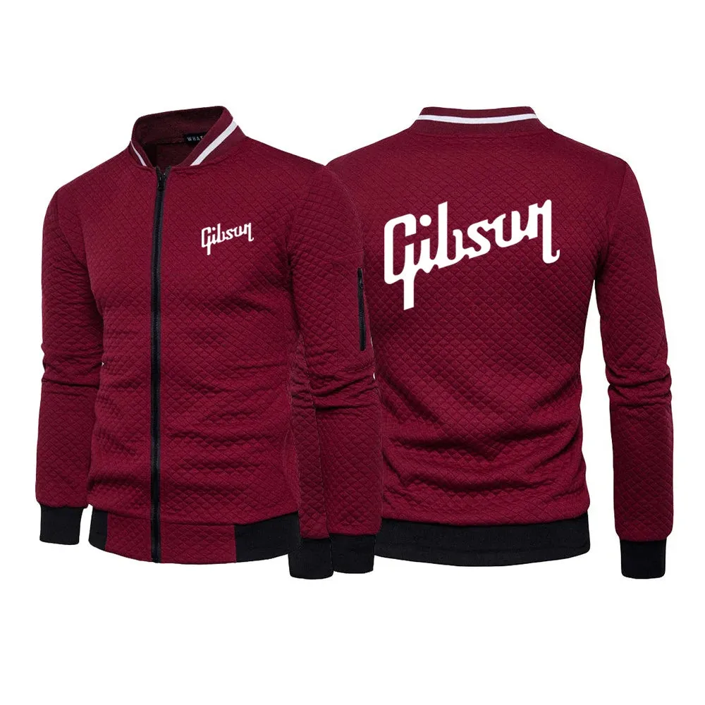 Gibson Printing Spring Autumn Men's Long Sleeve Jacket – High-Street Casual Zipper Hoody