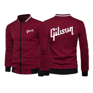 Gibson Printing Spring Autumn Men's Long Sleeve Jacket – High-Street Casual Zipper Hoody