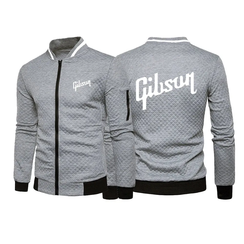 Gibson Printing Spring Autumn Men's Long Sleeve Jacket – High-Street Casual Zipper Hoody
