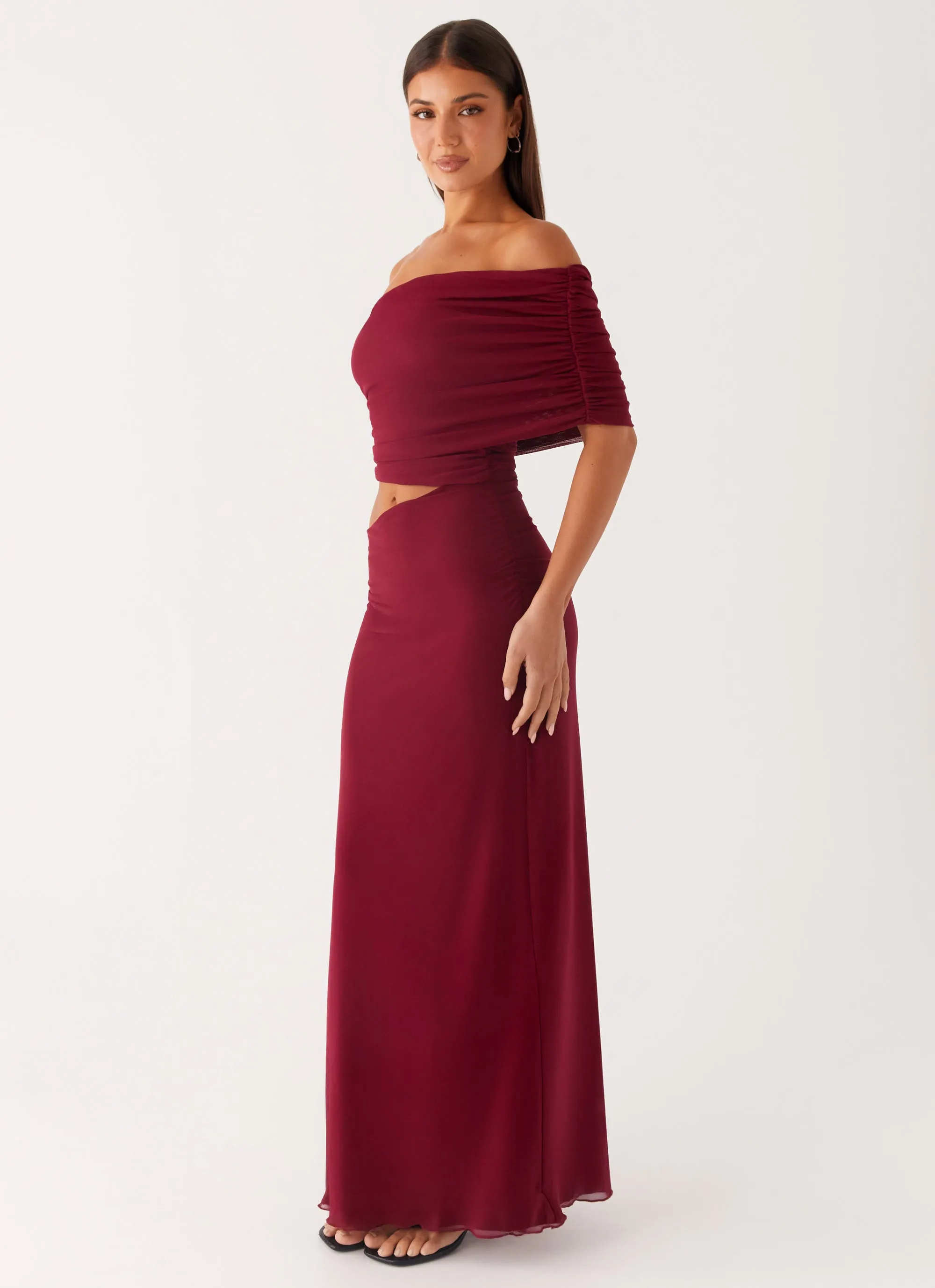 Smooth Shape Minimal Fit Gillian Maxi Dress - Maroon