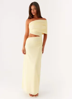 Draped-Style Gillian Maxi Dress - Yellow