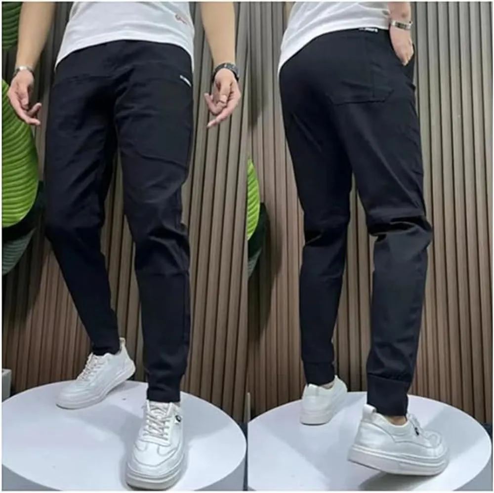 Gincci Men's Stretch Multi-Pocket Skinny Cargo Pants,Men's Casual Pencil Pants， Lightweight Travel Pants