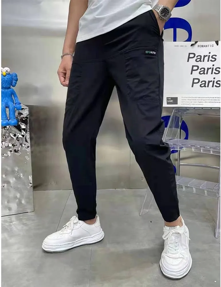 Gincci Men's Stretch Multi-Pocket Skinny Cargo Pants,Men's Casual Pencil Pants， Lightweight Travel Pants