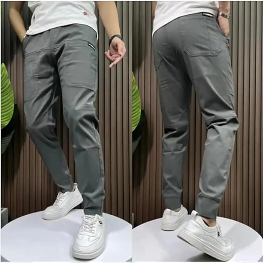 Gincci Men's Stretch Multi-Pocket Skinny Cargo Pants,Men's Casual Pencil Pants， Lightweight Travel Pants