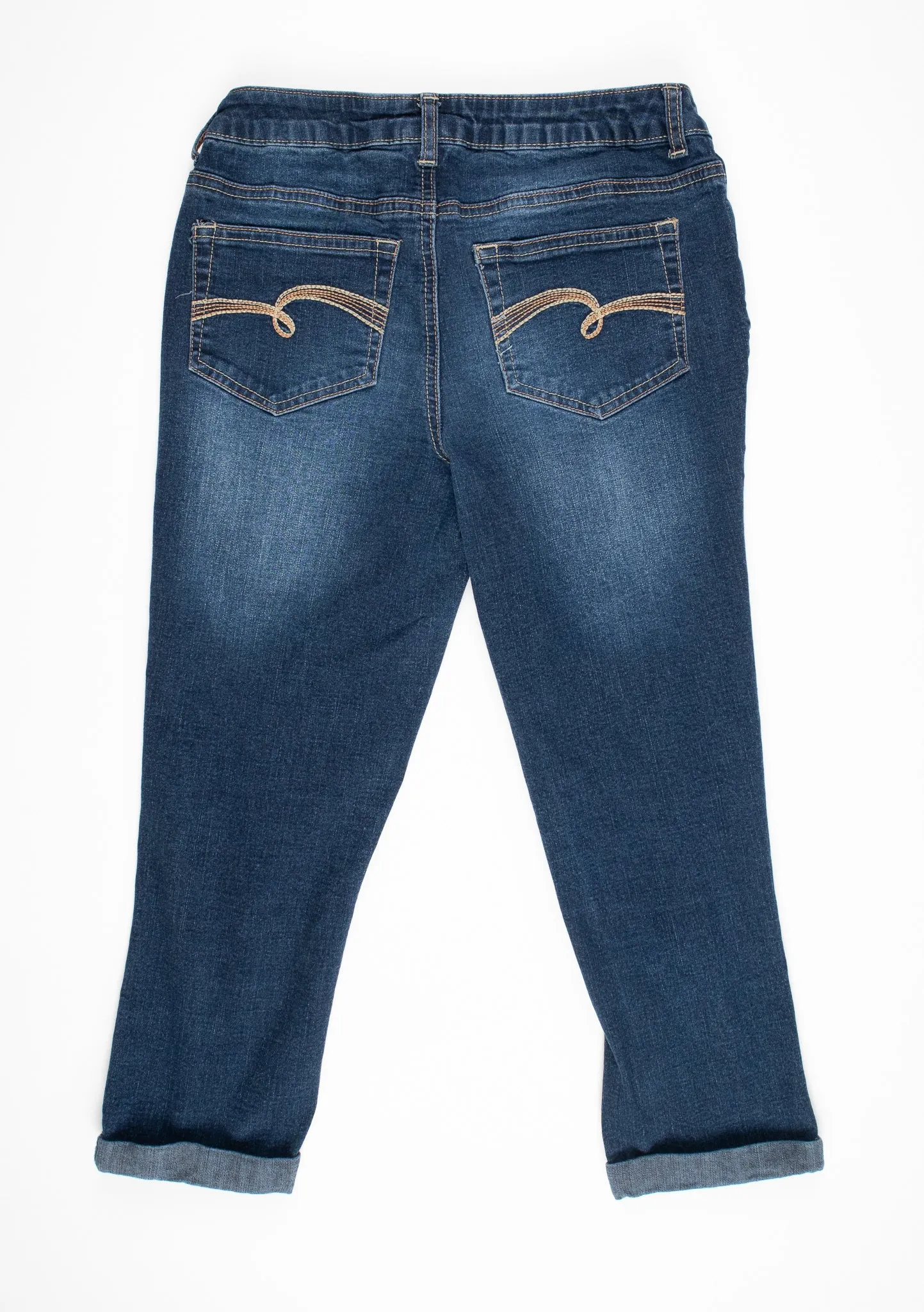 GIRL SIZE 14 YEARS - JUSTICE JEANS, Rolled Capri Jeans EUC B51