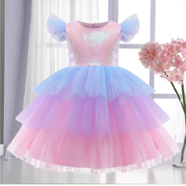 Girls Dress Elegant New Year Princess Children Party Dress Wedding Gown Kids Dresses for Girls Birthday Party Dress Christmas Holiday