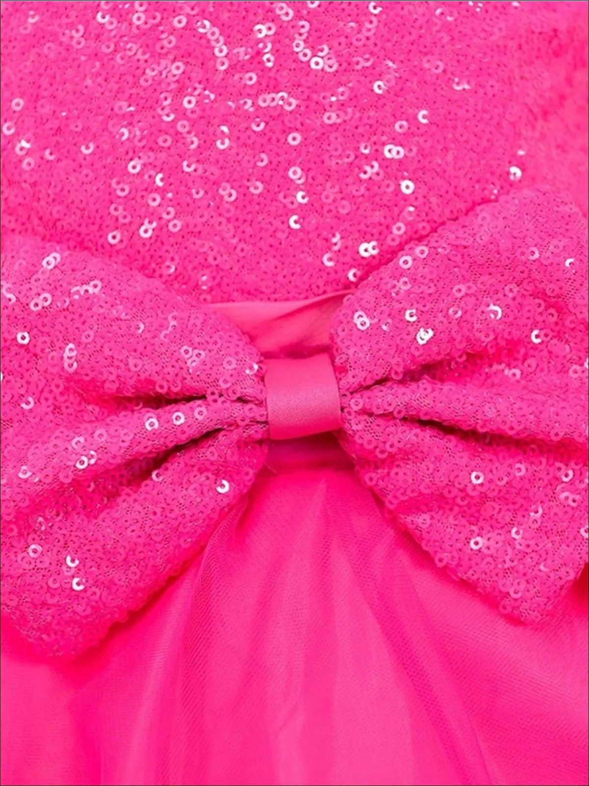 Girls Glitter and Tulle Princess Holiday Dress With Scalloped Hem
