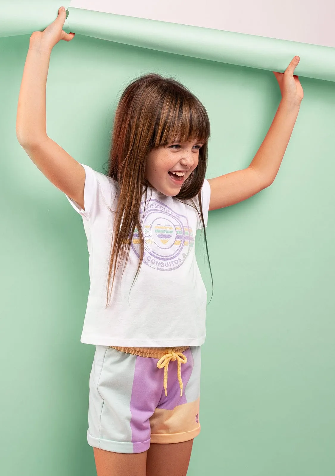 Girl's Love Sports Sequins T-shirt