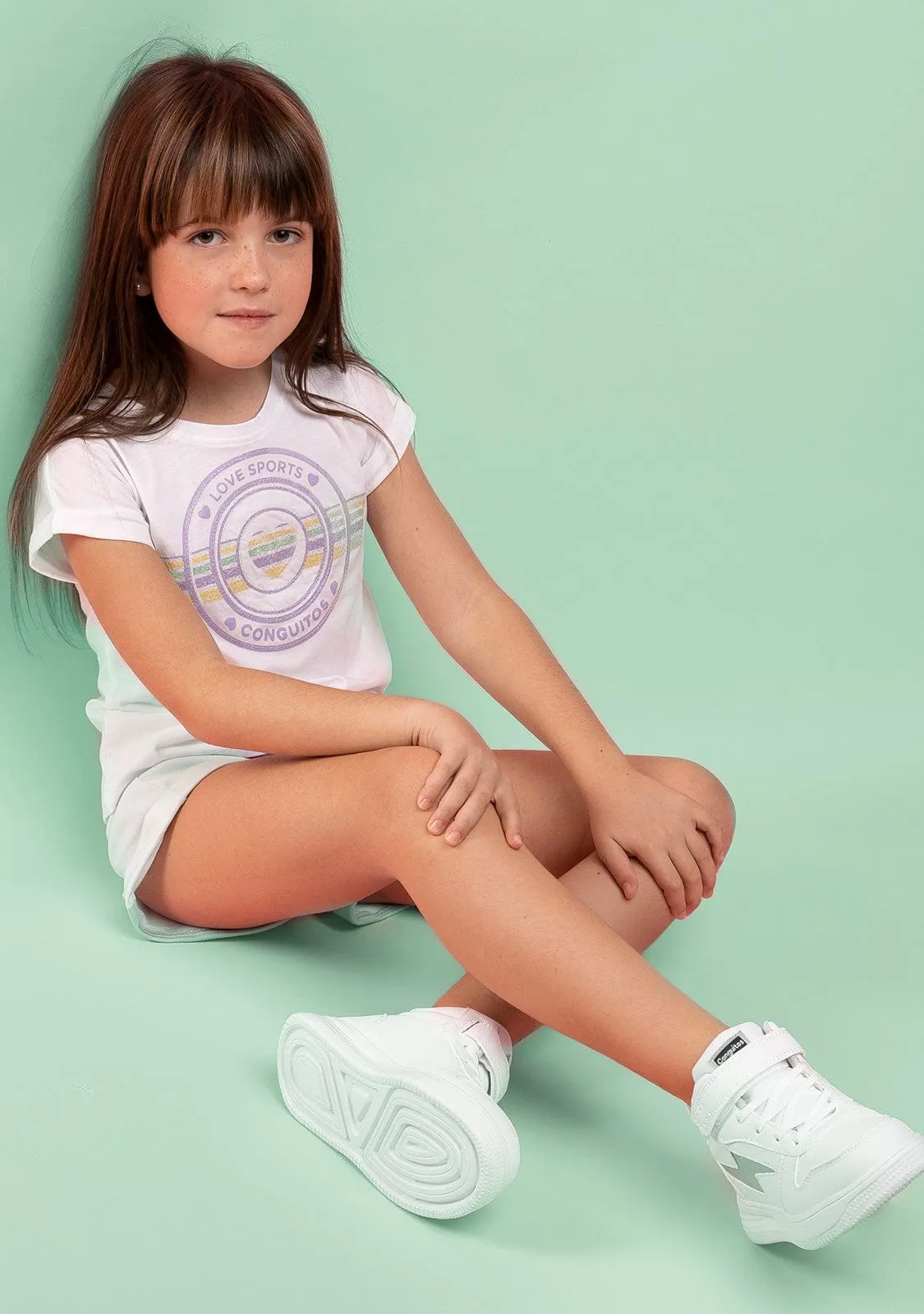 Girl's Love Sports Sequins T-shirt