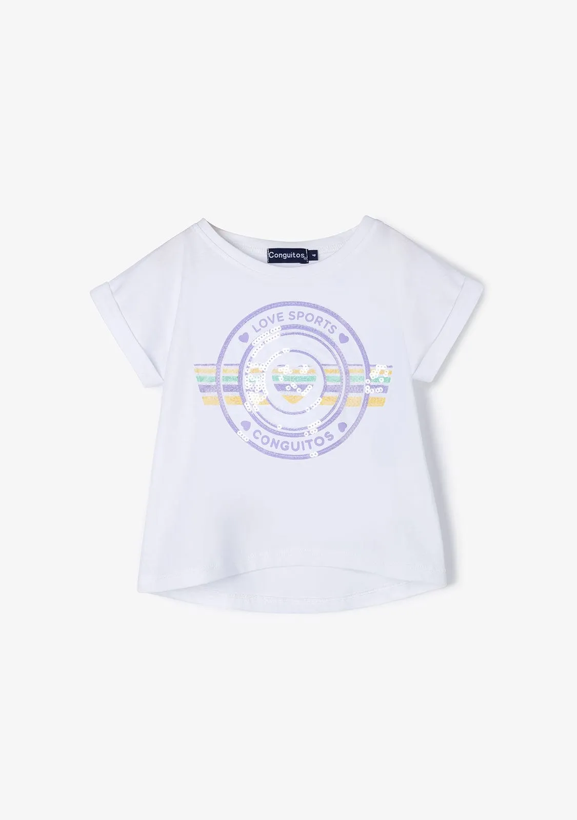 Girl's Love Sports Sequins T-shirt