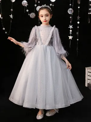 Girls Princess Dress Performance Costume Autumn/Winter Banquet Gown Princess Dress