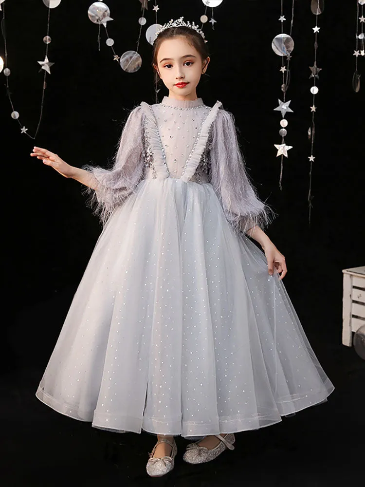 Girls Princess Dress Performance Costume Autumn/Winter Banquet Gown Princess Dress