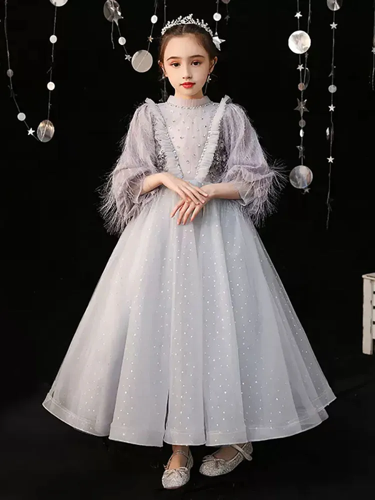 Girls Princess Dress Performance Costume Autumn/Winter Banquet Gown Princess Dress
