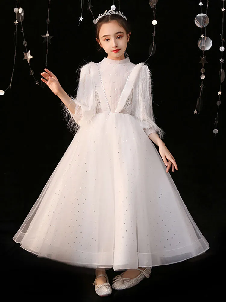 Girls Princess Dress Performance Costume Autumn/Winter Banquet Gown Princess Dress