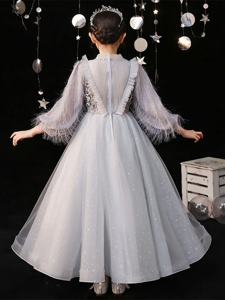 Girls Princess Dress Performance Costume Autumn/Winter Banquet Gown Princess Dress
