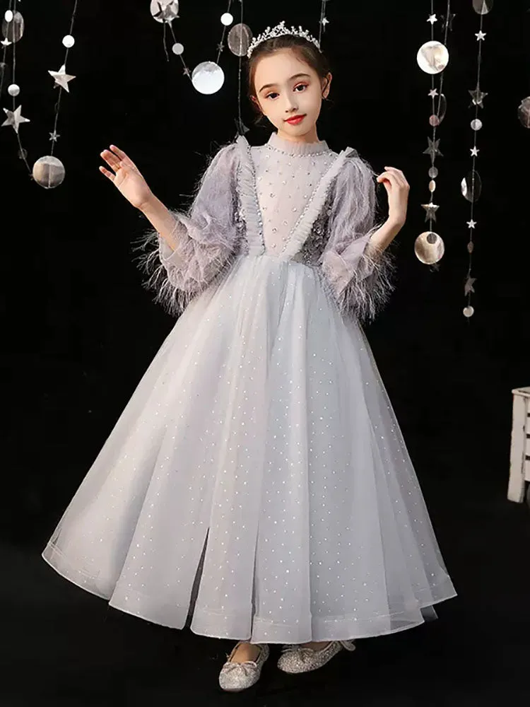 Girls Princess Dress Performance Costume Autumn/Winter Banquet Gown Princess Dress