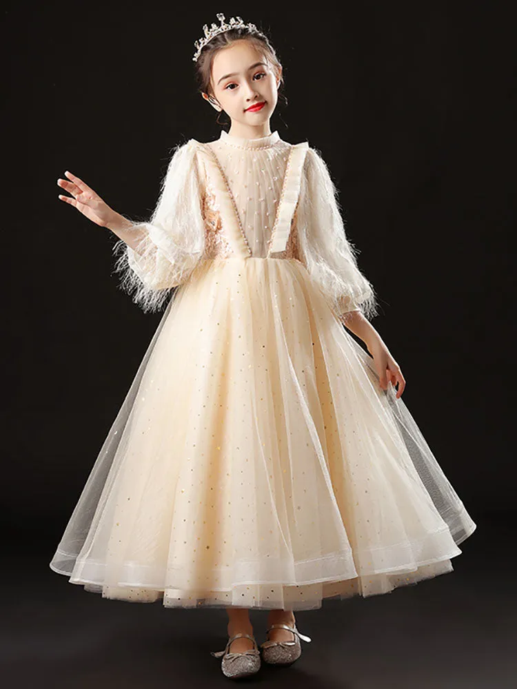 Girls Princess Dress Performance Costume Autumn/Winter Banquet Gown Princess Dress