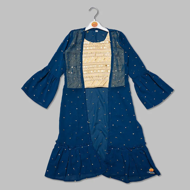 Girls Shrug Suit With Plazo