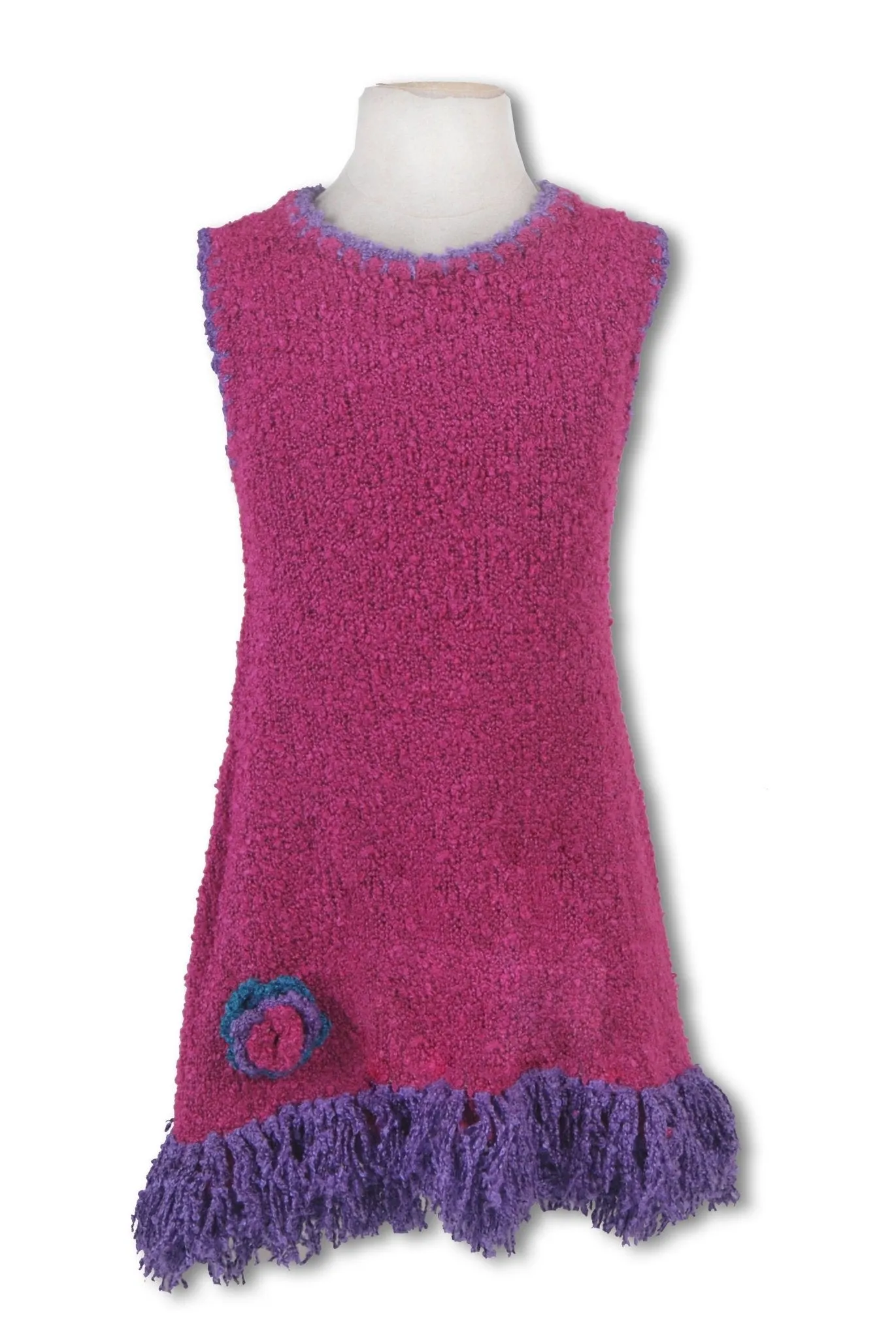 Girls' Sleeveless Dress with Fringes