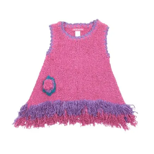 Girls' Sleeveless Dress with Fringes