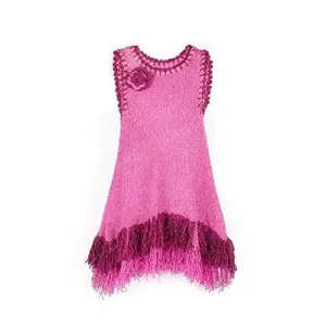 Girls' Sleeveless Dress with Fringes