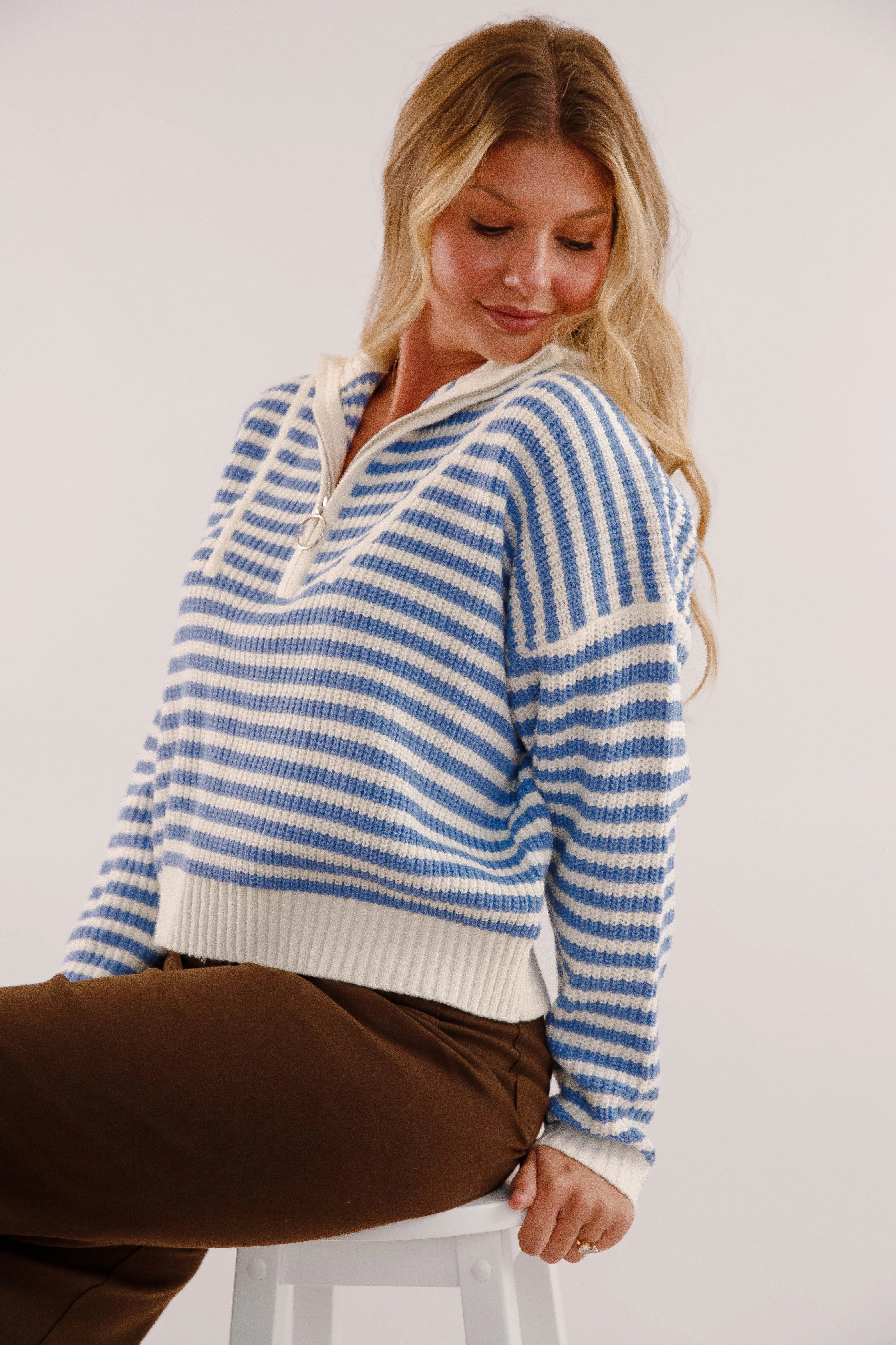 Giving Compliments Pullover-Blue DurableReinforcement