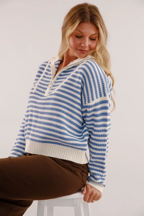 Giving Compliments Pullover-Blue DurableReinforcement