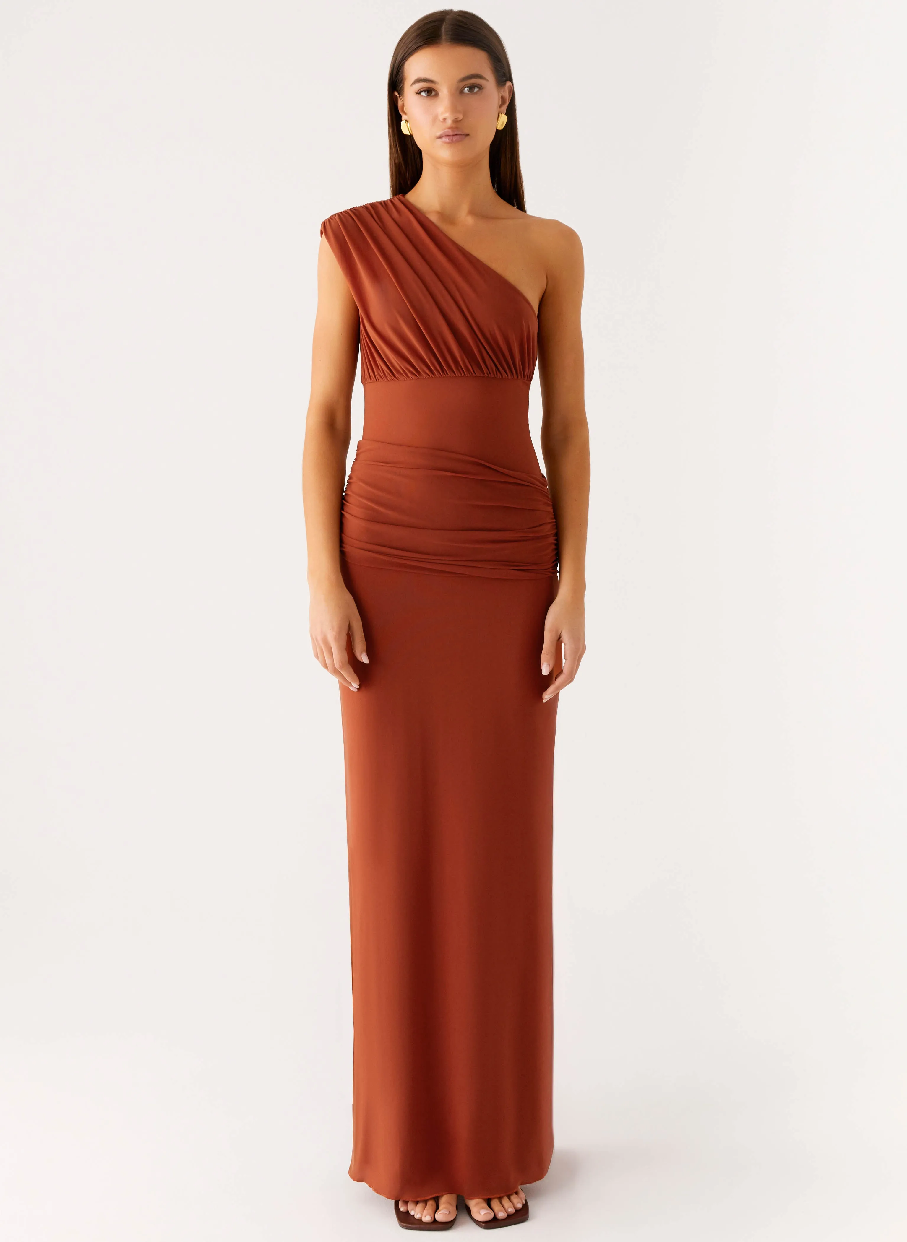Glimmer Maxi Dress - Rust Skin Glow