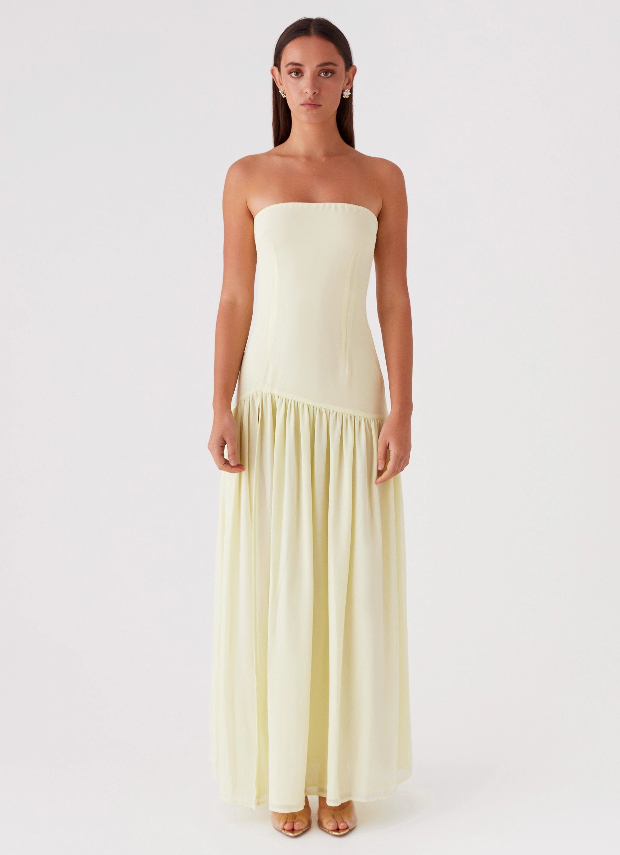 Pose Sweet Eden Strapless Maxi Dress - Yellow
