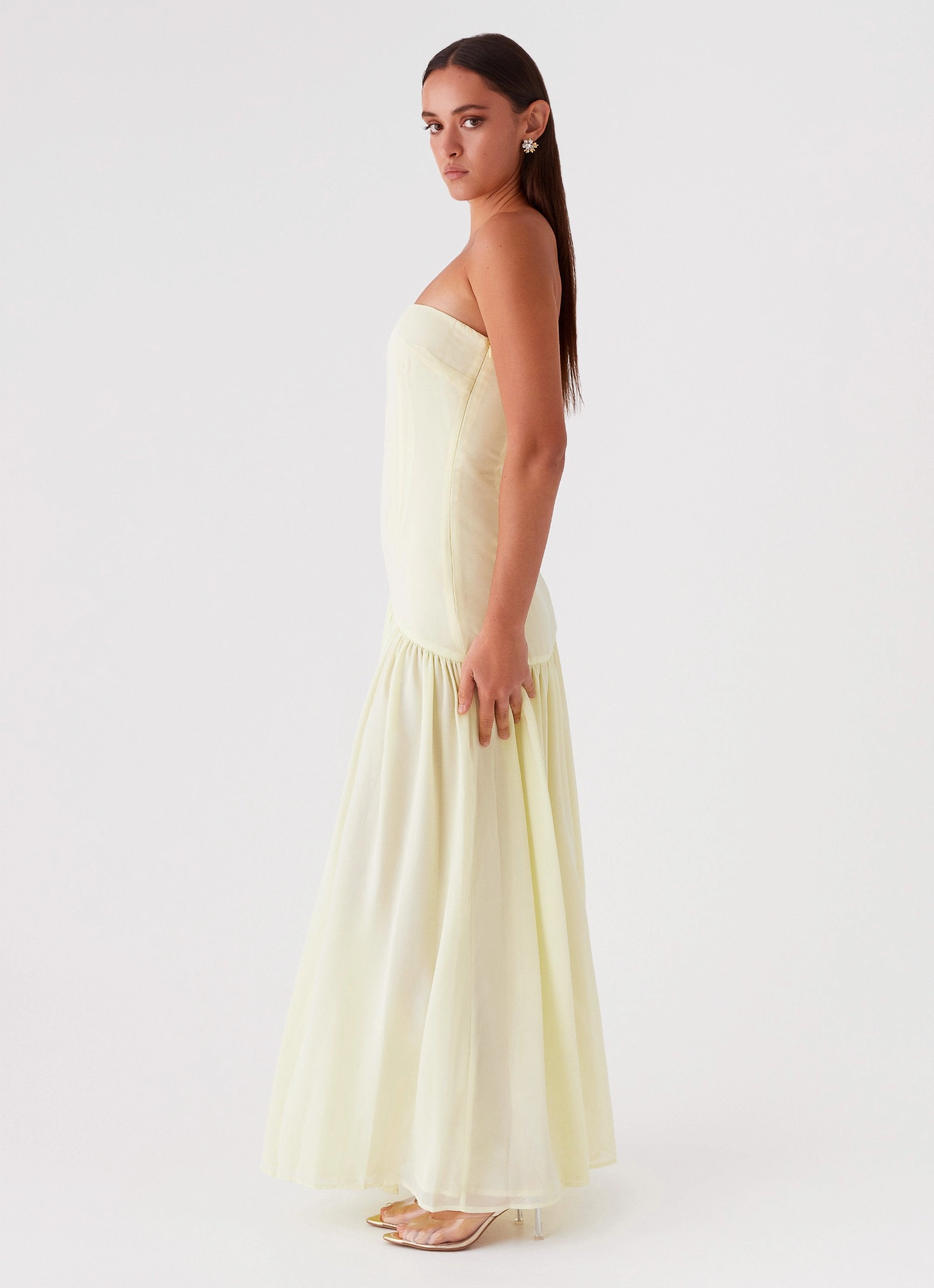 Casual weekend dress Summer Air Eden Strapless Maxi Dress - Yellow