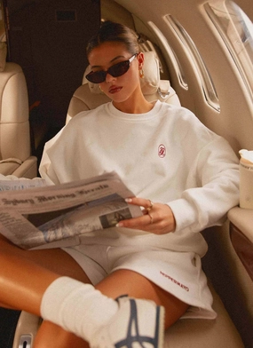 Seamless Stitching Signature Oversized Sweatshirt - Ivory