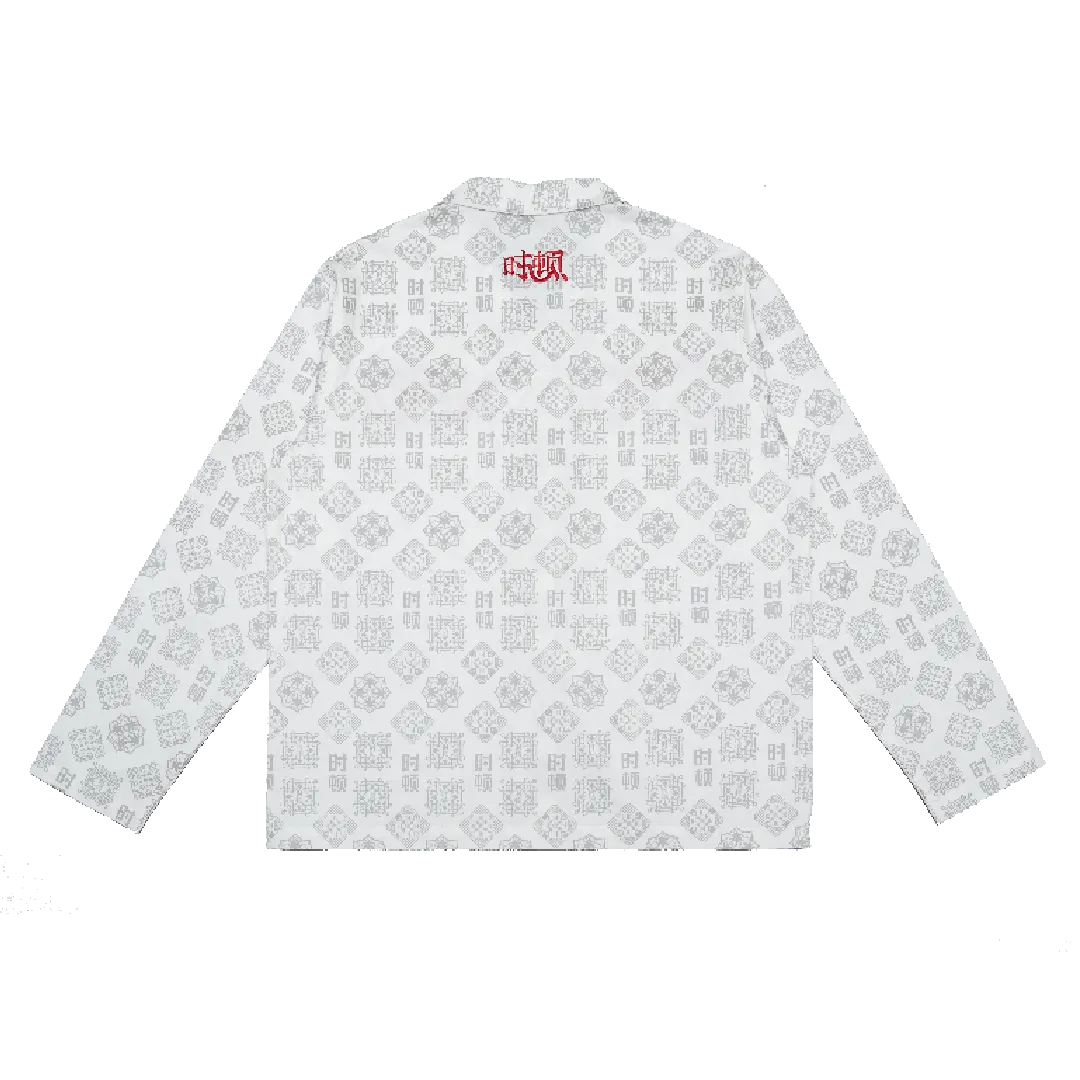 Golden Jade : Monogram Tang Suit Shirt White