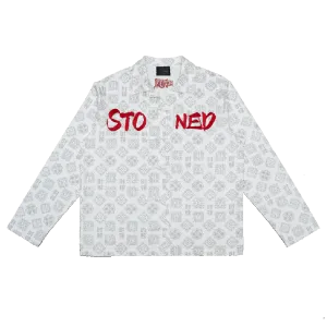 Golden Jade : Monogram Tang Suit Shirt White