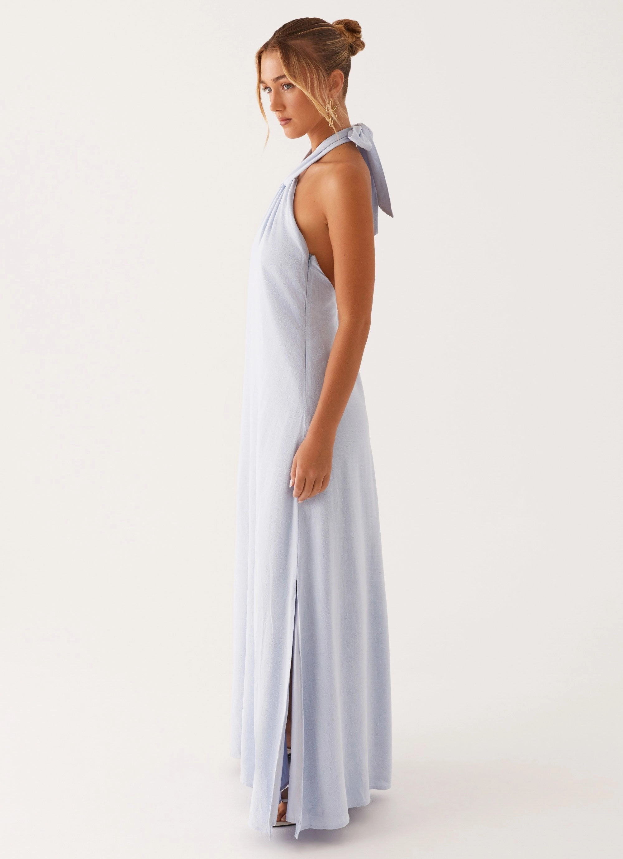 Seasonal Comfort Golden Child Linen Maxi Dress - Blue