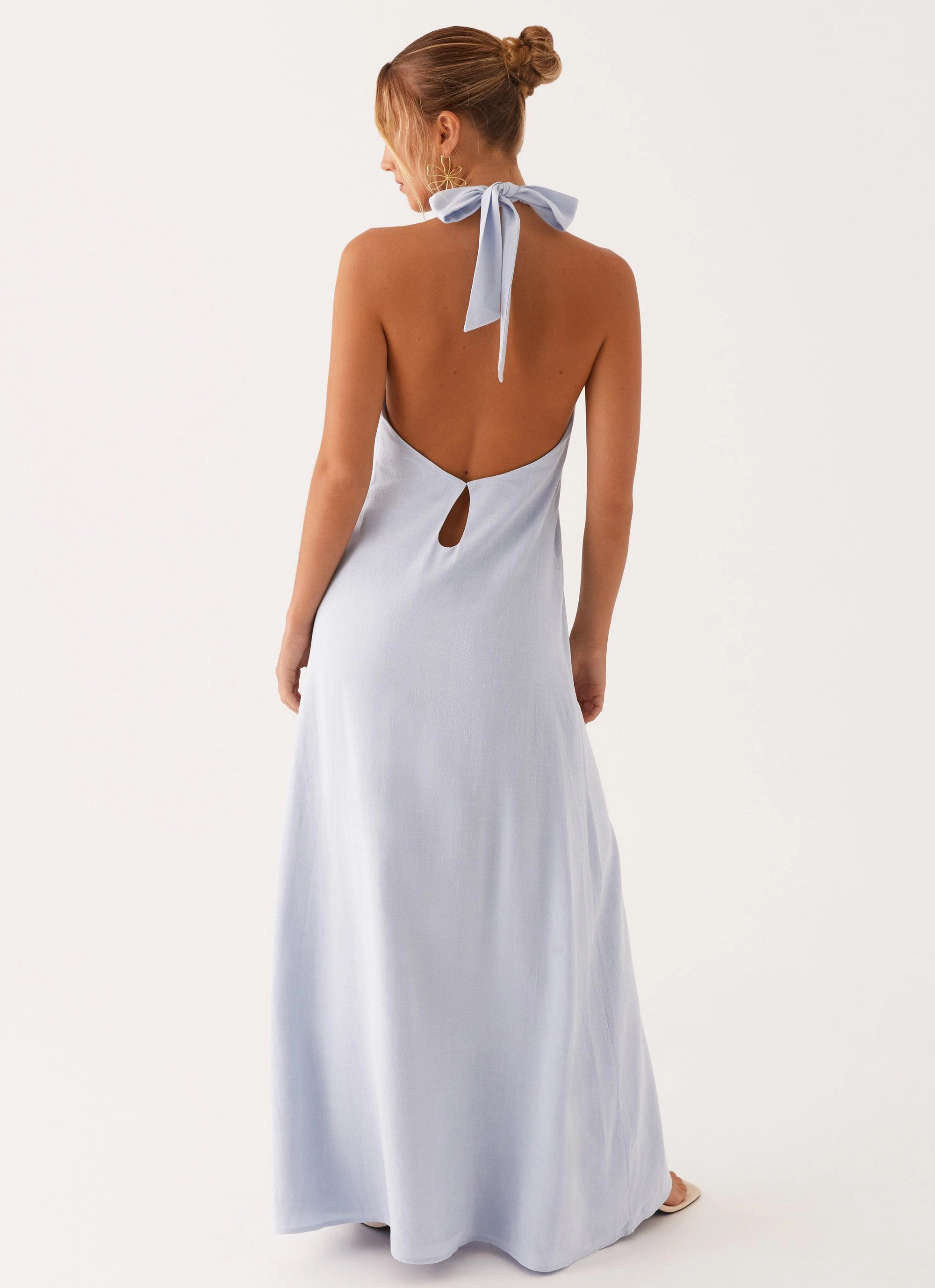 Smart Comfort Golden Child Linen Maxi Dress - Blue