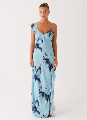 Goldsmith Maxi Dress - Blue Black Floral Clean Mood