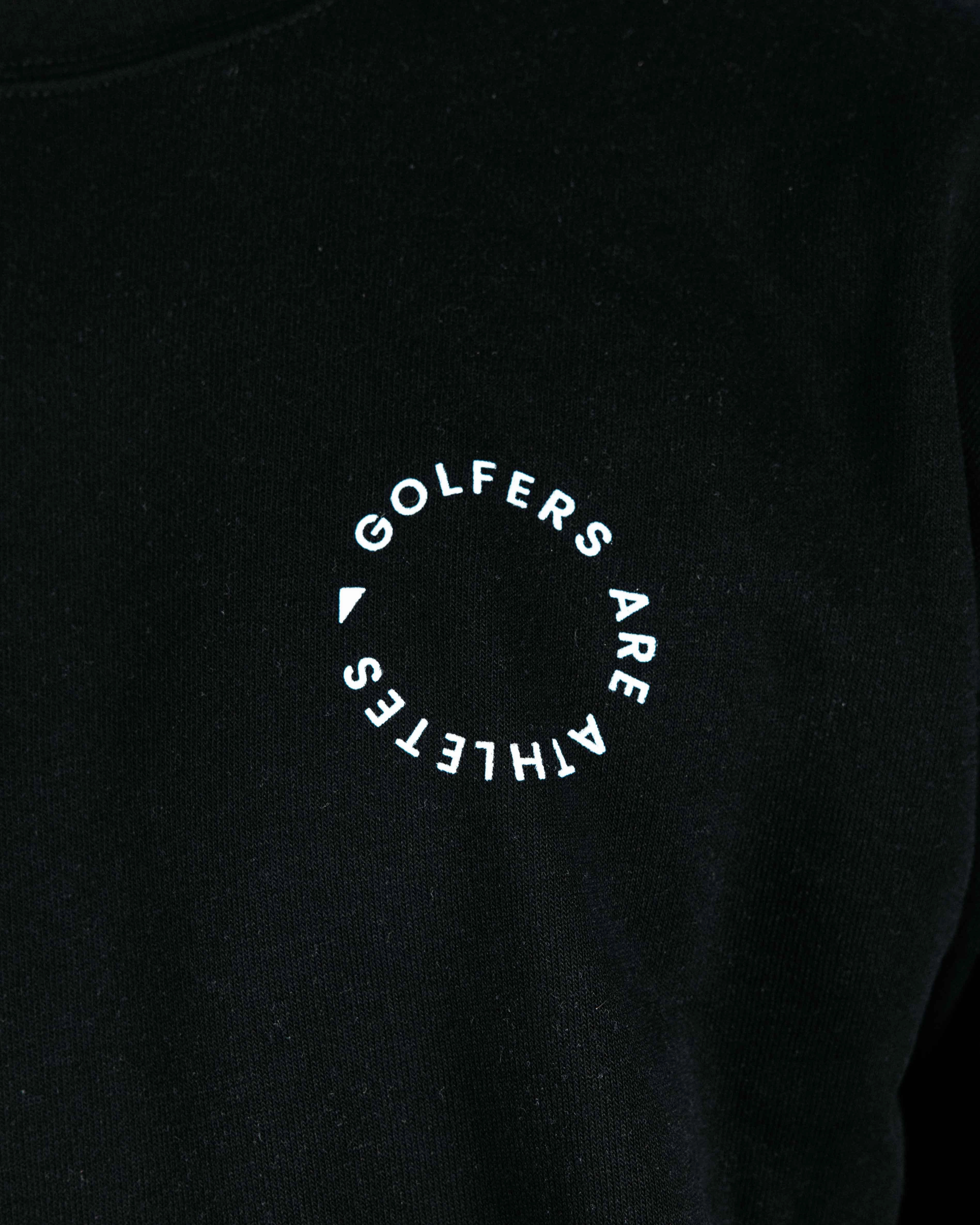 RollUpSleeves Layered Shoulder Golfers Are Athletes - Black Crew Neck