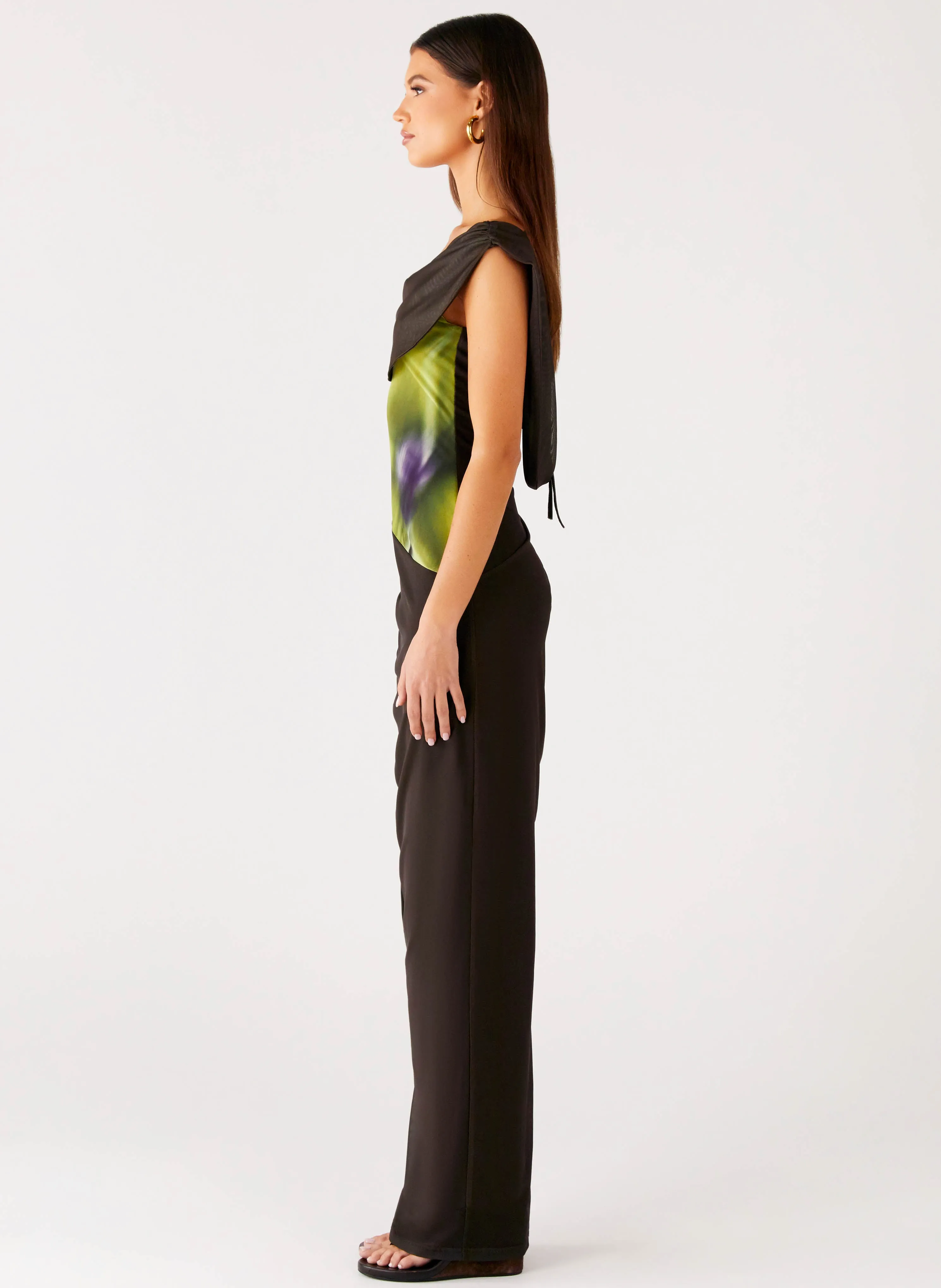 Pose Glow Good Fortune Maxi Dress - Lime Flower