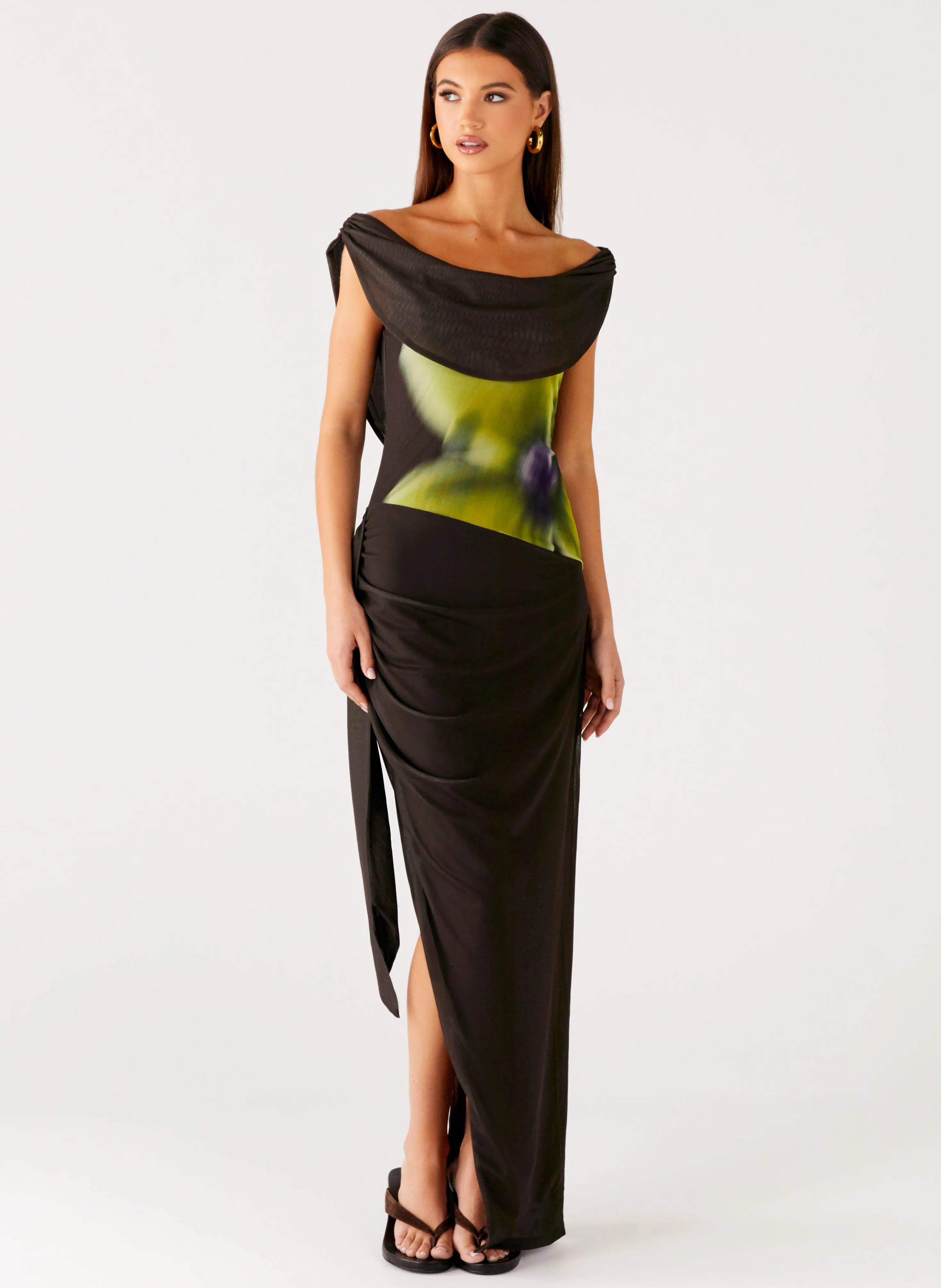 Casual Feel Good Fortune Maxi Dress - Lime Flower